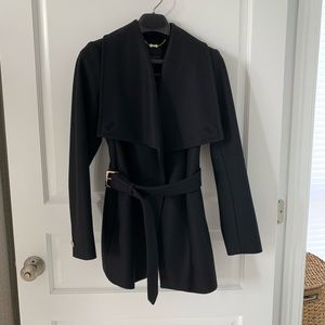 Ted Baker black wool wrap coat